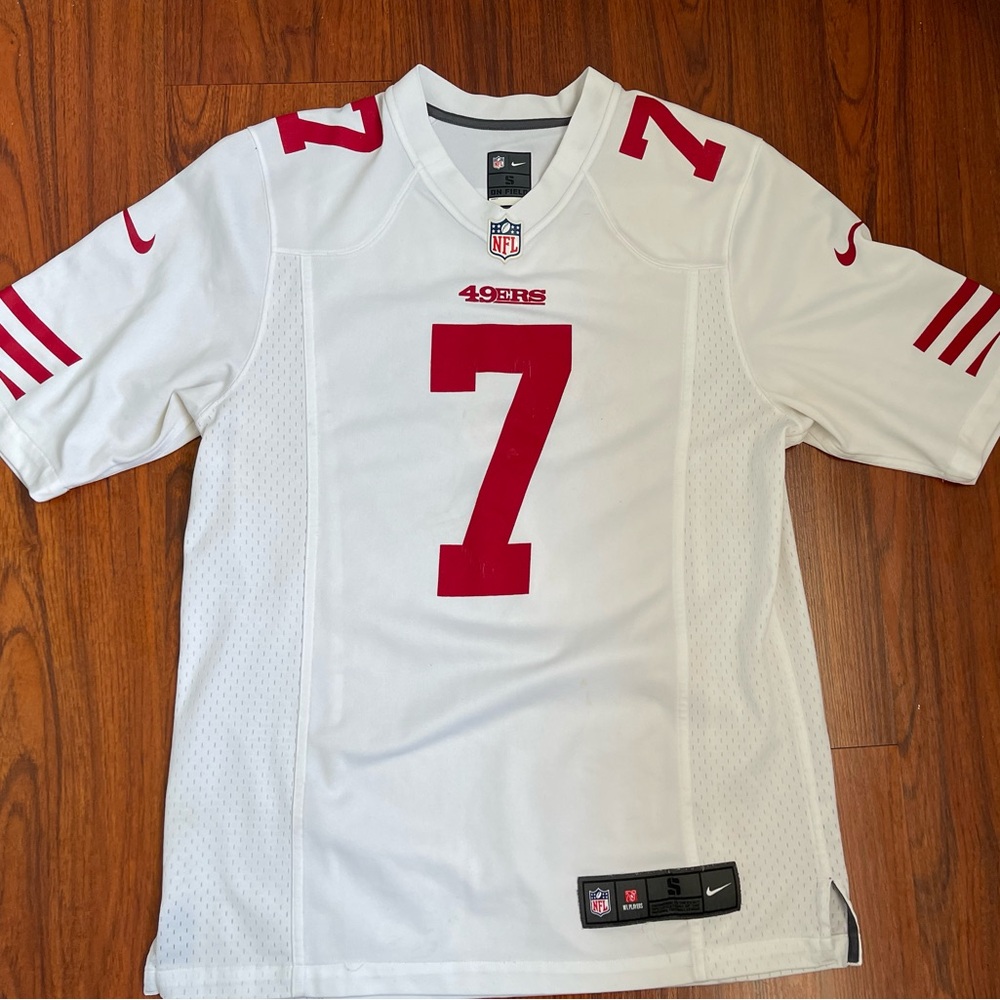 Nike On Field San Francisco 49ers NFL Red #7 Colin Kaepernick Jersey Small White